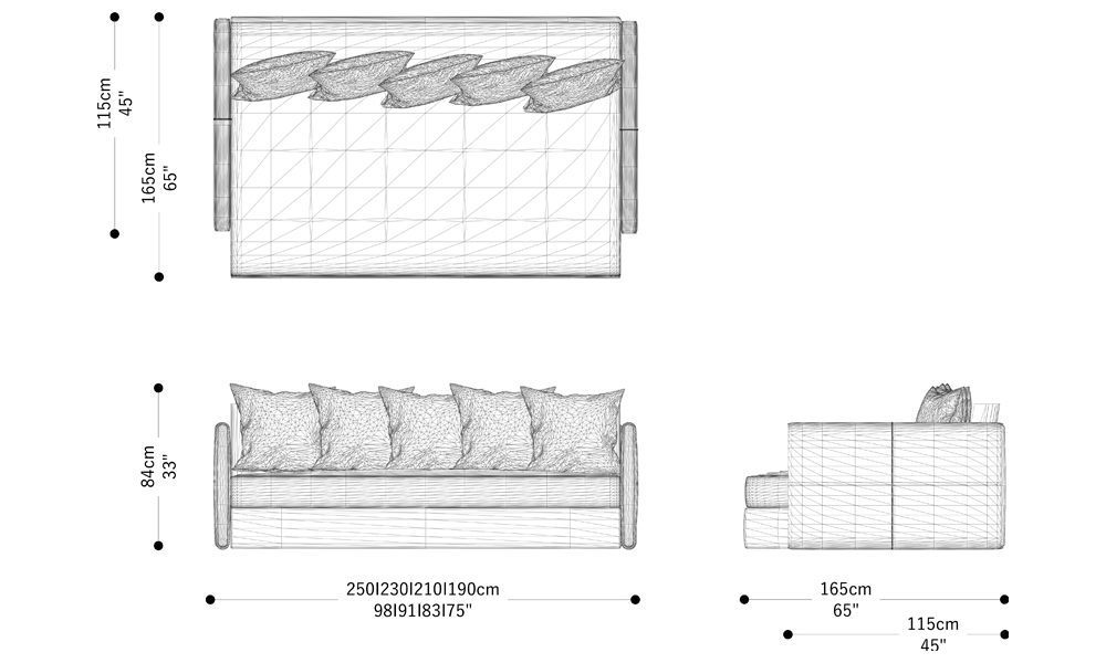 Imagen de las dimensiones principales del producto
